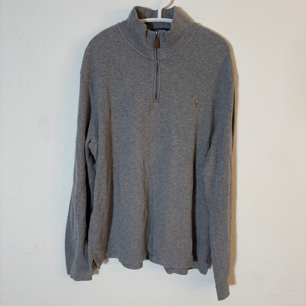 Polo Ralph Lauren Quarter Zip Pullover Mens XL Grey